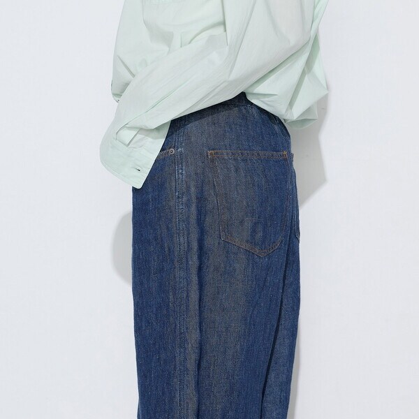 【NEW】コムサワードローブ（COMME CA Wardrobe）/〔 +サイズ 〕 リネンデニム キュロットパンツ_6