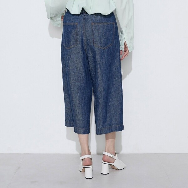 【NEW】コムサワードローブ（COMME CA Wardrobe）/〔 +サイズ 〕 リネンデニム キュロットパンツ_7