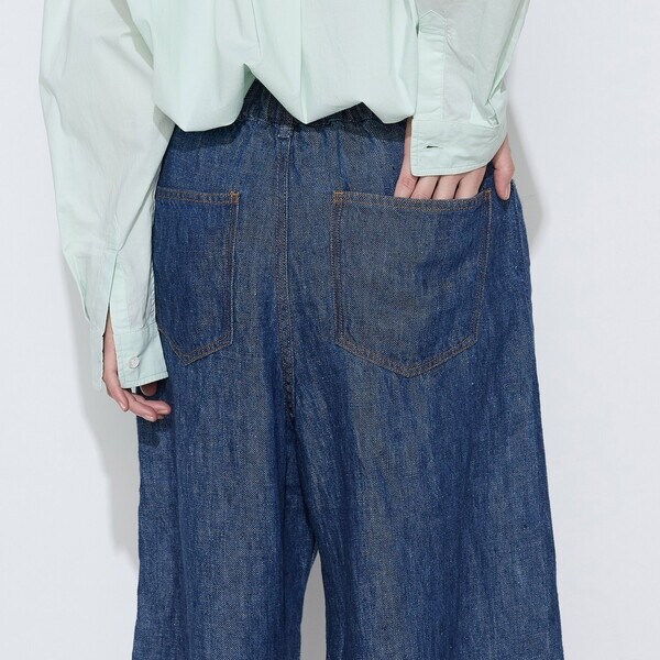 【NEW】コムサワードローブ（COMME CA Wardrobe）/〔 +サイズ 〕 リネンデニム キュロットパンツ_8