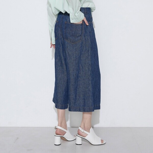 【NEW】コムサワードローブ（COMME CA Wardrobe）/〔 +サイズ 〕 リネンデニム キュロットパンツ_9