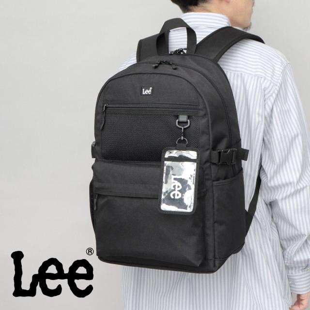 リー（Lee）/大容量 メッシュポケット 2層構造 ラウンドリュック A4・PC収納対応 パスケース付き
