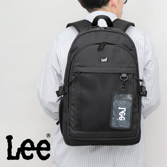 リー（Lee）/大容量 メッシュポケット 3層構造 ラウンドリュック A4・PC収納対応 パスケース付き