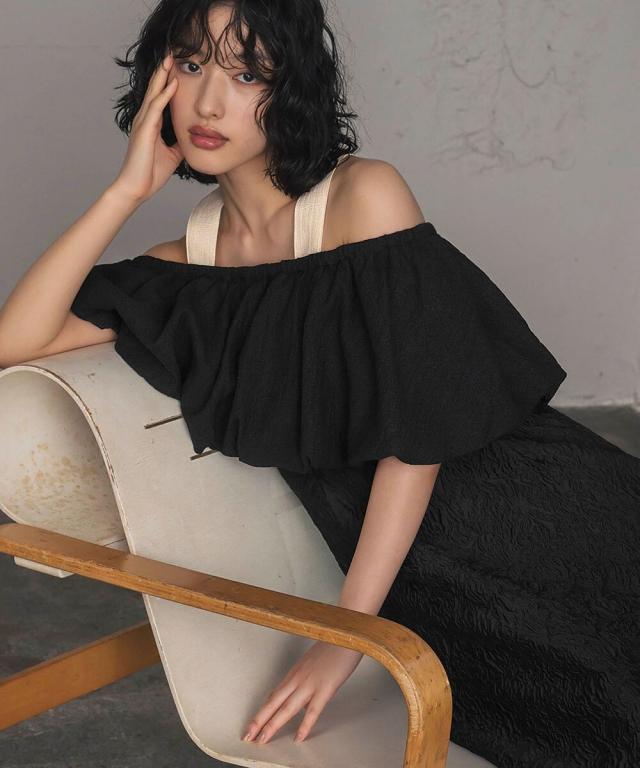 ガール（GIRL）/【6WAY 着回しを楽しめる】バルーンオフショルダージャガードマーメイドロング丈結婚式ワンピースパー_14