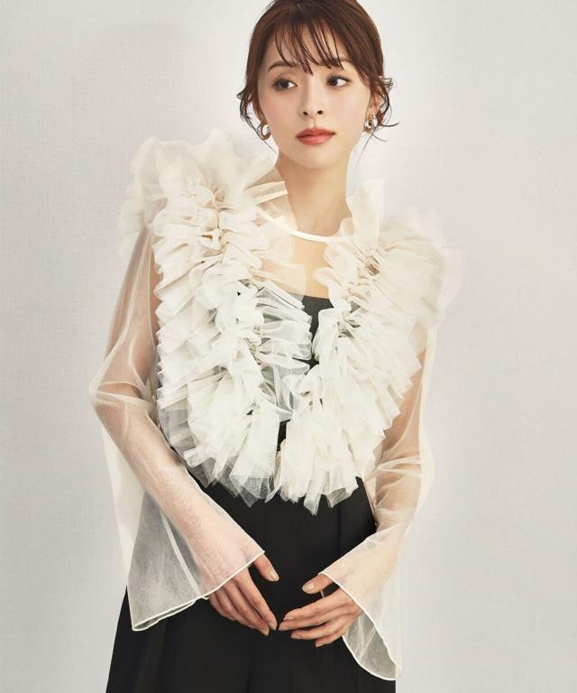 ガール（GIRL）/《2026春新作》3WAYシアーフリルブラウス＆ノースリーブオールインワンパンツ2点セットドレス_2