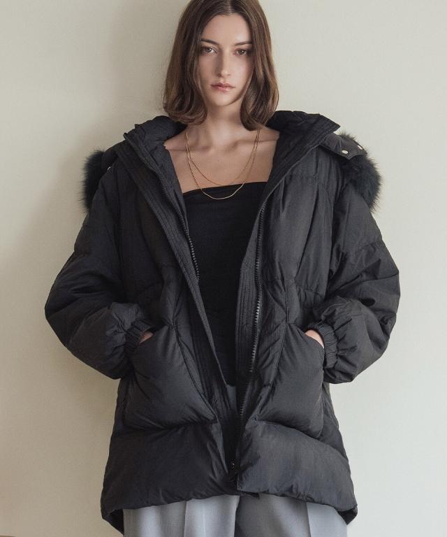 【NEW】フロリア（Flolia）/フォックスファー付き フーデッド ダウンコート