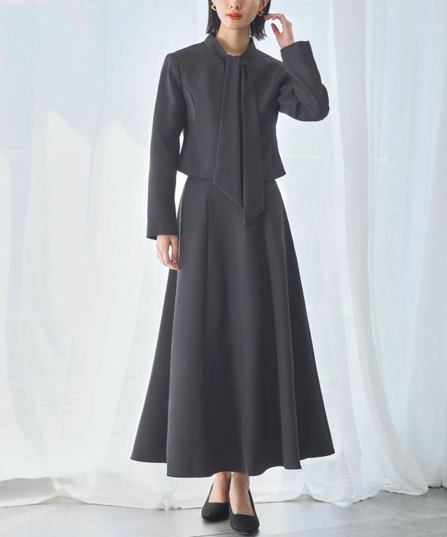 【NEW】フロリア（Flolia）/ボウタイ付きジャケット フレアスカート セットアップ スーツ