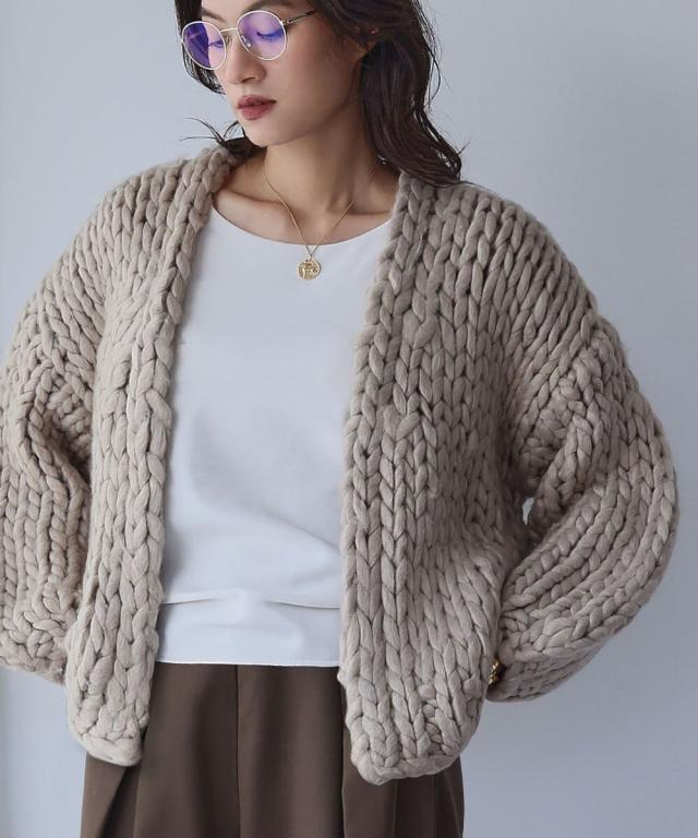 エルフランク（ELFRANK）/ざっくり編み チャンキーニット カーディガン