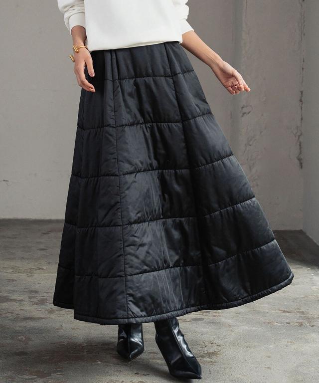 【NEW】エルフランク（ELFRANK）/バイカラー キルティング フレアスカート