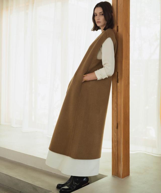 エルフランク（ELFRANK）/【ウール70％】オーバーシルエット Vネック ロングジレ_14