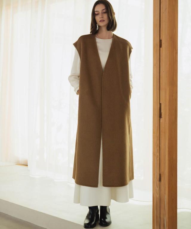 エルフランク（ELFRANK）/【ウール70％】オーバーシルエット Vネック ロングジレ_15