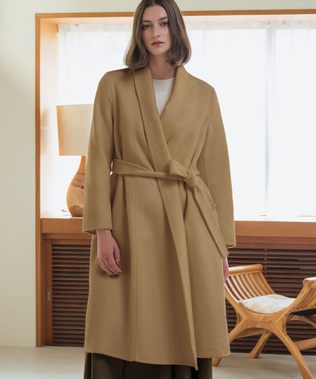 エルフランク（ELFRANK）/【ウール90％＋アルパカ10％】ノーカラー オーバーサイズ ロング丈 ガウンコート_7