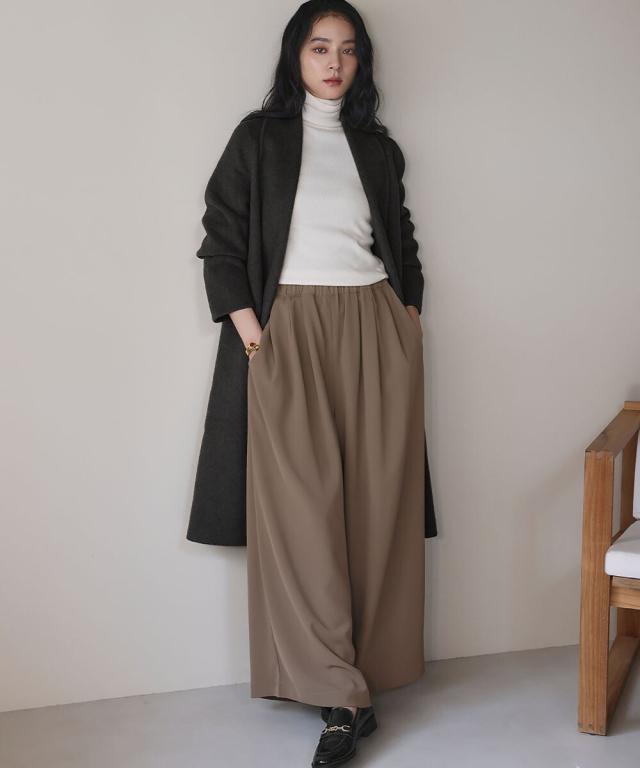 エルフランク（ELFRANK）/【ウール90％＋アルパカ10％】ノーカラー オーバーサイズ ロング丈 ガウンコート_10