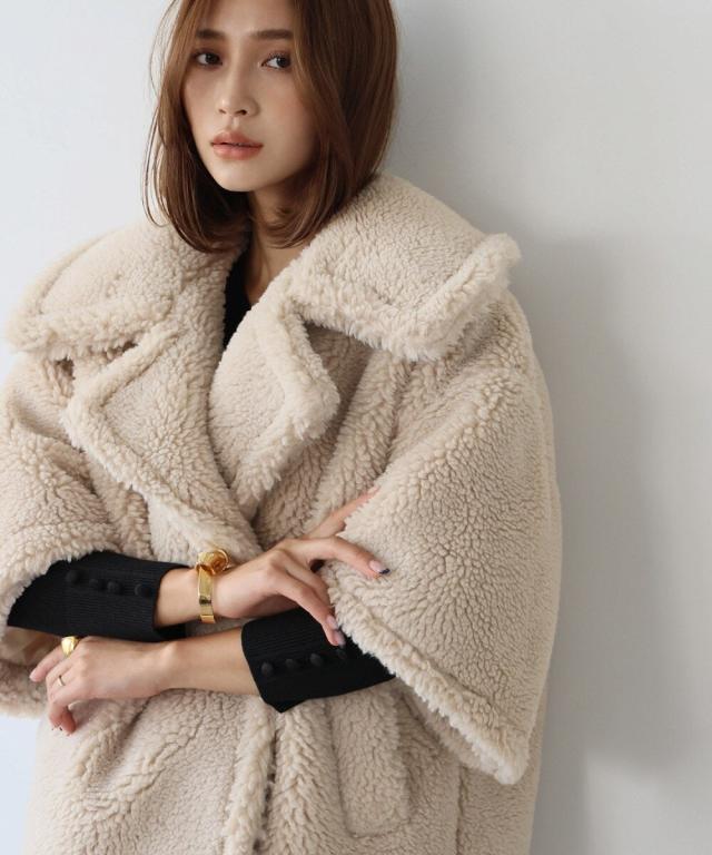 【NEW】エルフランク（ELFRANK）/【VERY 1月号掲載】ビッグカラーオーバーサイズミドル丈ボアコート