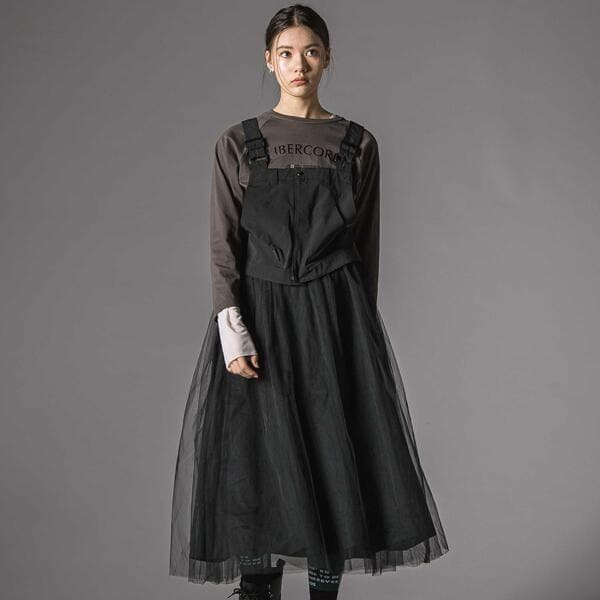リベルコア パル べべ（LIBERCORE par BEBE）/チュールスカートセパレートリップストップジャンパースカート大人親子お揃い(140~160cm)