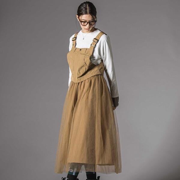 リベルコア パル べべ（LIBERCORE par BEBE）/チュールスカートセパレートリップストップジャンパースカート大人親子お揃い(140~160cm)_1