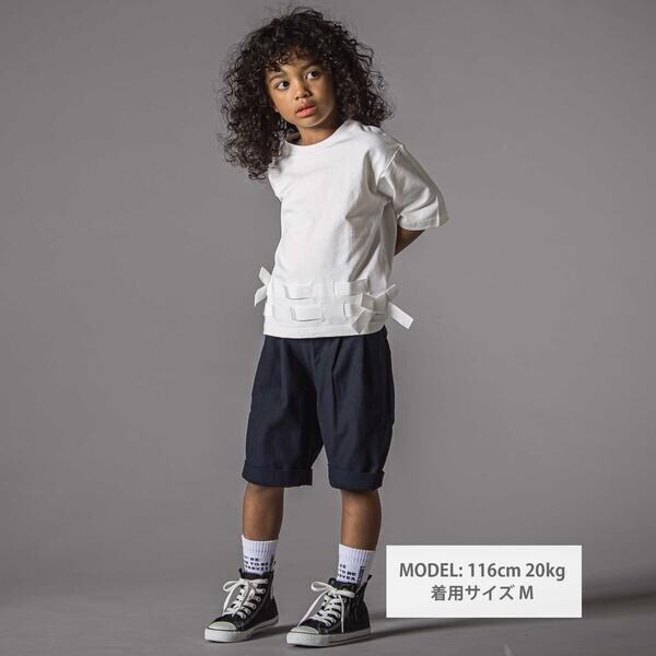 リベルコア パル べべ（LIBERCORE par BEBE）/裾リボンベルト天竺半袖Tシャツ親子お揃い(110~140cm)_2