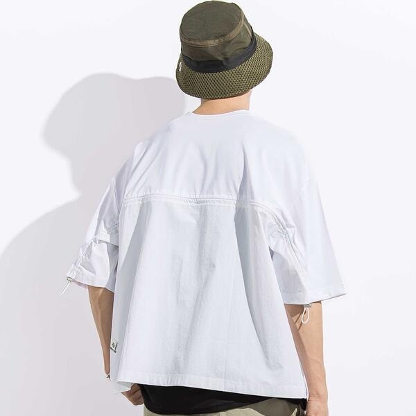 リベルコア パル べべ（LIBERCORE par BEBE）/天竺リップストップ切り替えドロスト半袖Tシャツ親子お揃い大人(140~175cm)