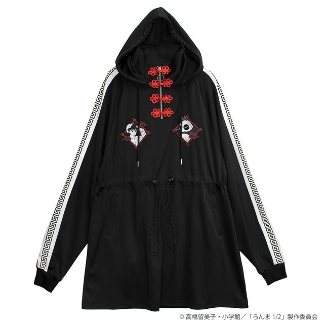 LISTEN FLAVOR（LISTEN FLAVOR）/らんま1/2 乱馬と玄馬(パンダ)のチャイナジャージワンピ【BLACK】 / らんま1/2×リッスン