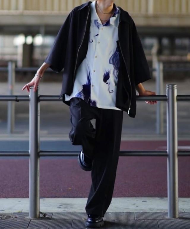 ニルウェイ（Nilway）/Dbuckle shirt ＆ 1tuck widestraight pants setup_1