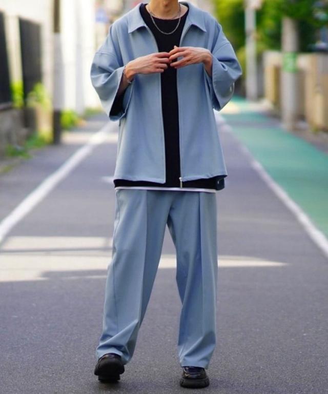 ニルウェイ（Nilway）/Dbuckle shirt ＆ 1tuck widestraight pants setup_2