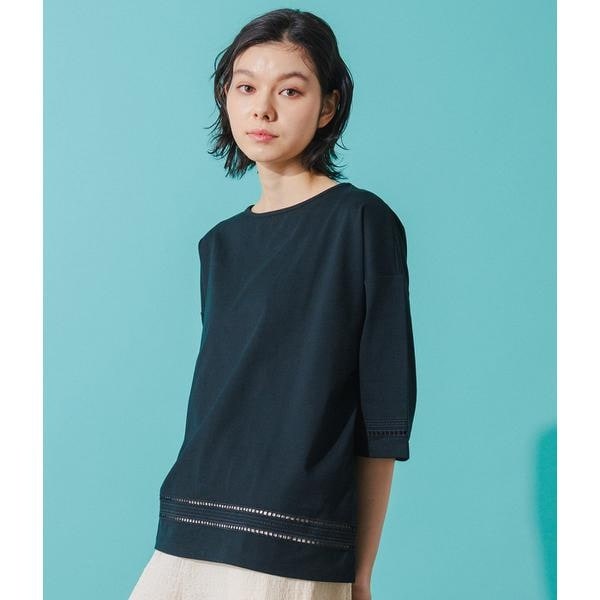 パークスロープ ニューヨーカー（Park Slope NEWYORKER）/【着回し・着映え】カットワーク刺繍Tシャツ_1