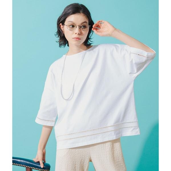 パークスロープ ニューヨーカー（Park Slope NEWYORKER）/【着回し・着映え】カットワーク刺繍Tシャツ_2