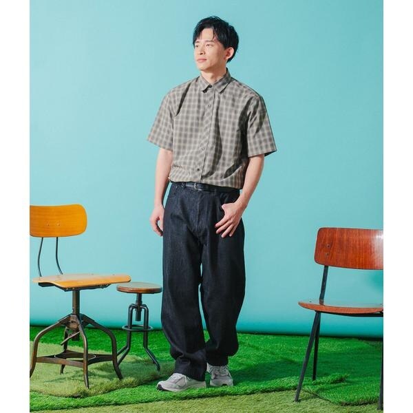 【NEW】パークスロープ ニューヨーカー（Park Slope NEWYORKER）/【ドライタッチ・ワッシャー加工・着回し】オンブレーチェック 半袖スマ_14