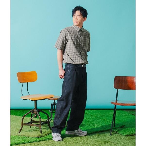 【NEW】パークスロープ ニューヨーカー（Park Slope NEWYORKER）/【ドライタッチ・ワッシャー加工・着回し】オンブレーチェック 半袖スマ_16