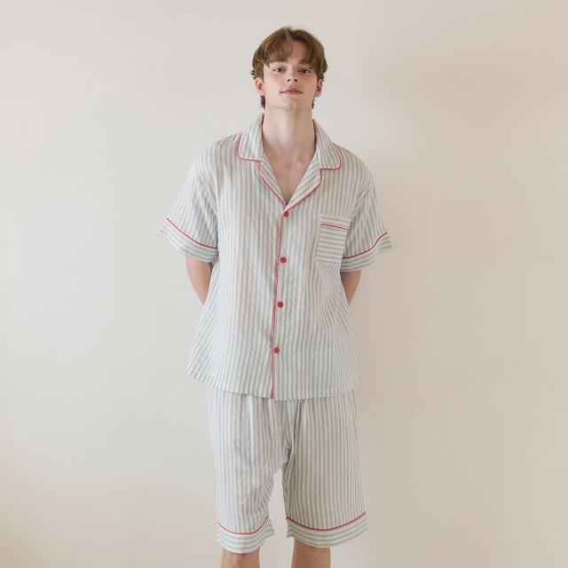 【NEW】ルナルズ（LUNALUZ）/ビリST コットン 半袖 カラー パジャマセット メンズ 7,310円