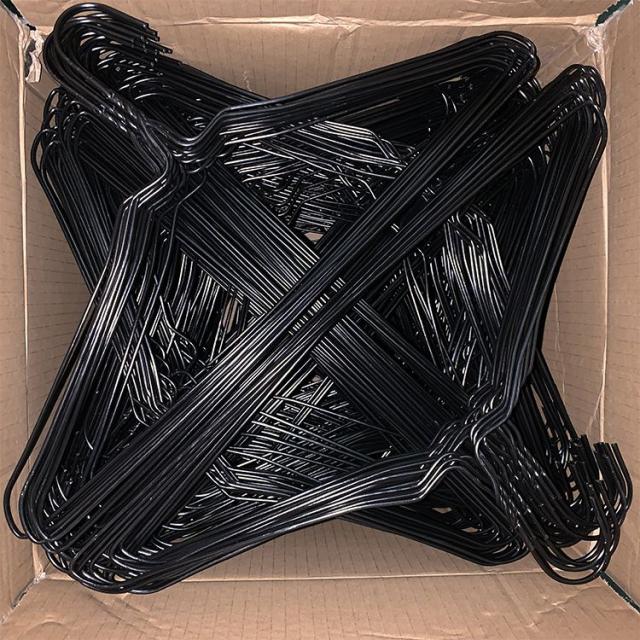 3本セット 家具・インテリア 針金ハンガー装着 ハンガーパットS黒 200本×3