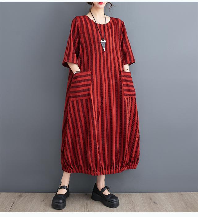 送料無料 ストライプ ワンピース 大きいサイズ レディース ワンピース