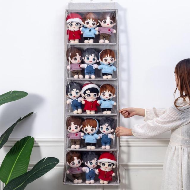 ぬいぐるみ 収納 ぬいぐるみウォールポケット ディスプレイ コレクションケース 5段/4段収納ケース 収納ボックス 壁掛け 吊り下げ収納 コレクション 推し活 収納ケース 透明窓付き 見せる収納 小物 ドア掛け収納式ポケット 送料無料 コレクションケース