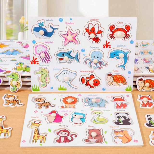 専用　木製パズル 知育玩具 木製 知育玩具 木製パズル 型はめパズル 子ども 子供 乗り物 立体 2個