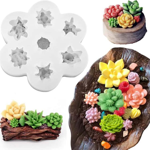 lovelyset♡アロマストーン 粘土パーツ シリコンモールド 3d立体 サボテン 粘土 キーホルダー レジン