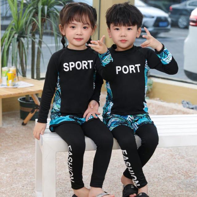 ラッシュガード キッズ 上下セット 女の子 男の子 水着 3点セット 長袖 