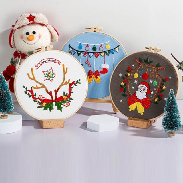 スノーマン クロスステッチ フランス刺しゅう 図案 刺しゅう サンタ  