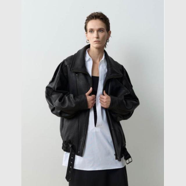 ジャケット ラムレザー 本革 アウター ゆったり レザージャケット