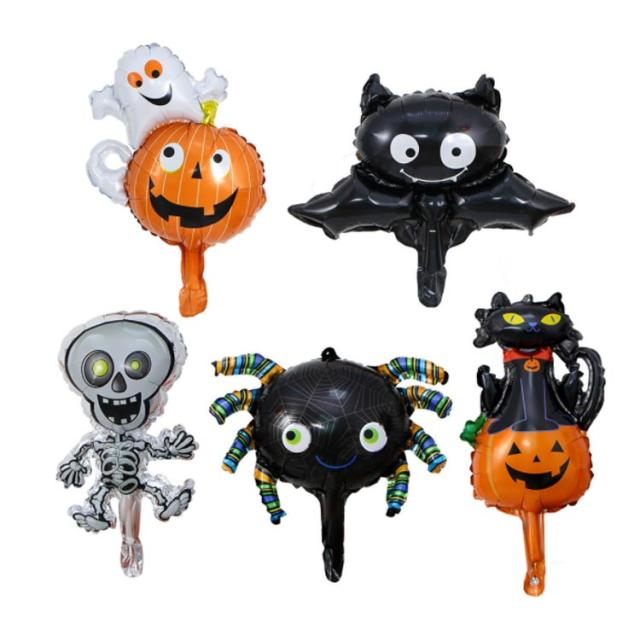 風船 Halloween 5個セット 幽霊 アルミバルーン 蜘蛛 飾り付け 装飾 カボチャ カボチャ ハロウィン コウモリ パーティー デコレーション 店舗 ハロウィン飾り オーナメント