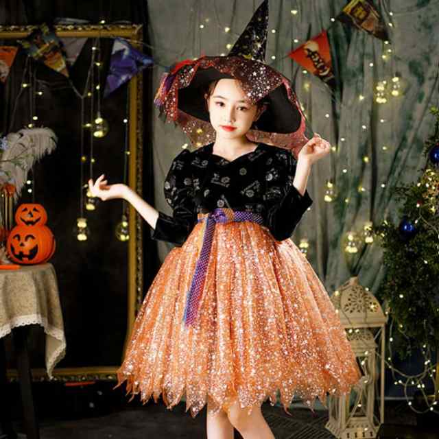 衣装 コスチューム 帽子 ハロウィン 3点セット ワンピース 女の子