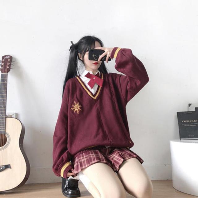 韓国 3点セット 制服風 シャツ Vネック ニット ロングスカート 楽天市場】韓国 制服 セーターの通販