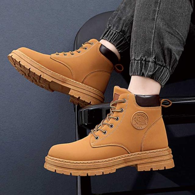 ワークブーツ イエローブーツ 革 裏起毛 ショートブーツ アウトドア 防水