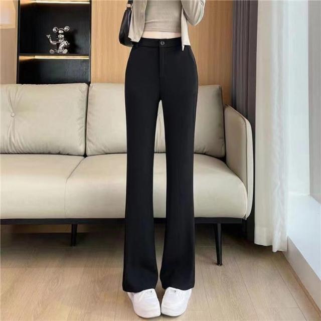 ストレッチ フレア パンツ 通勤 ベルボトム ストレッチバンツ 黒 