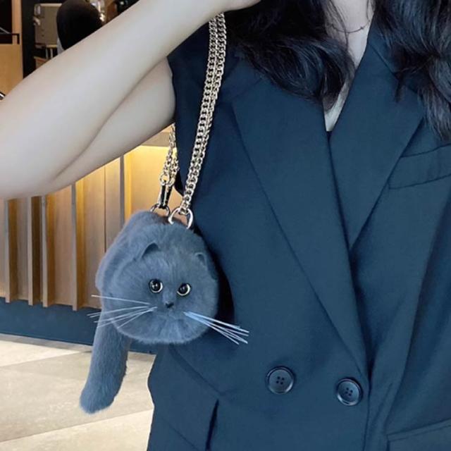 長毛 プレゼント ふわふわ 猫バッグ 2way エコファー 超リアル！ ネコ