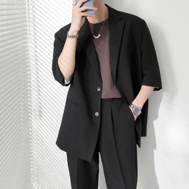 テーラードジャケット 七分袖 セットアップ ファッション カジュアル
