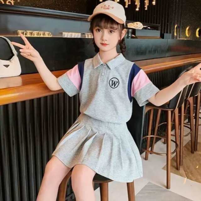 120 スカートン tシャツ 女の子 セットアップ リゾート 夏 上下セット 韓国子供服 カジュアル ゆったり 半袖 キッズ こども 可愛い  カジの通販はau PAY マーケット