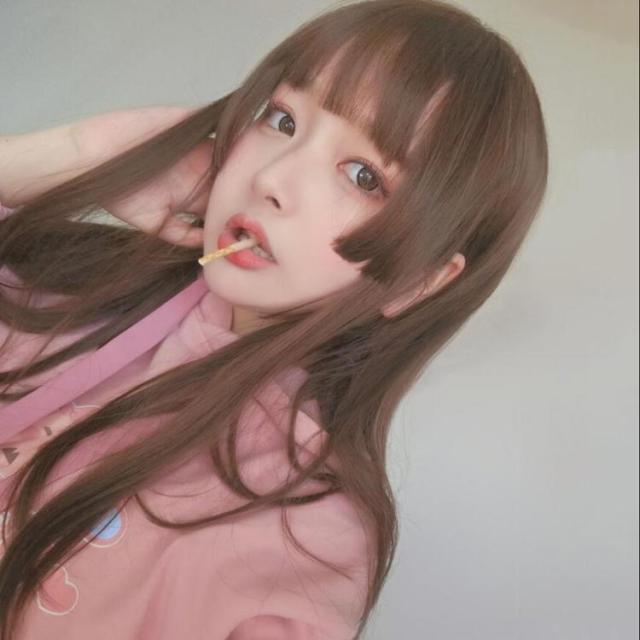 黒髪 ロング グラデーション フルウィッグ ピンク ウィッグ