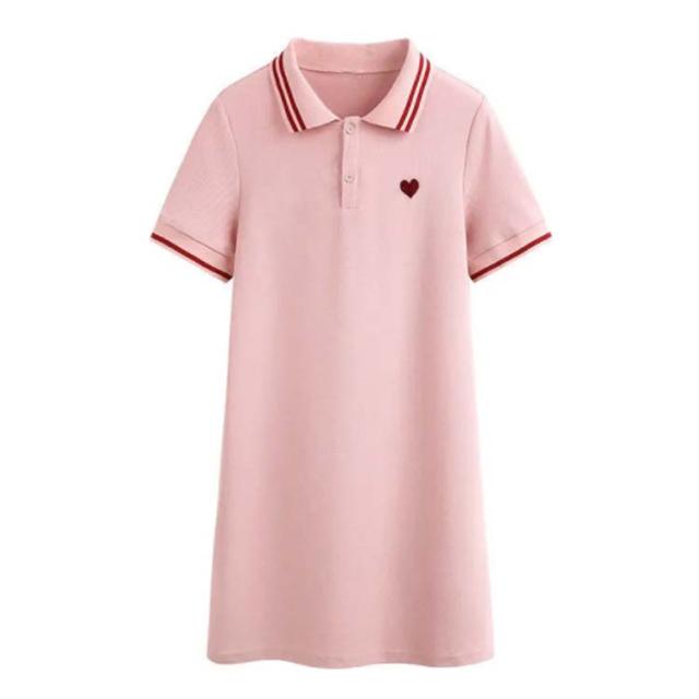 Polo Ralph Lauren ピンク長袖ポロシャツ ワンピースゴルフテニス