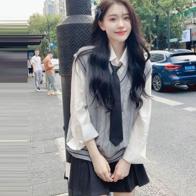 高校制服 スクールシャツ 学生服 制服4点セット 女の子 スクールベスト 