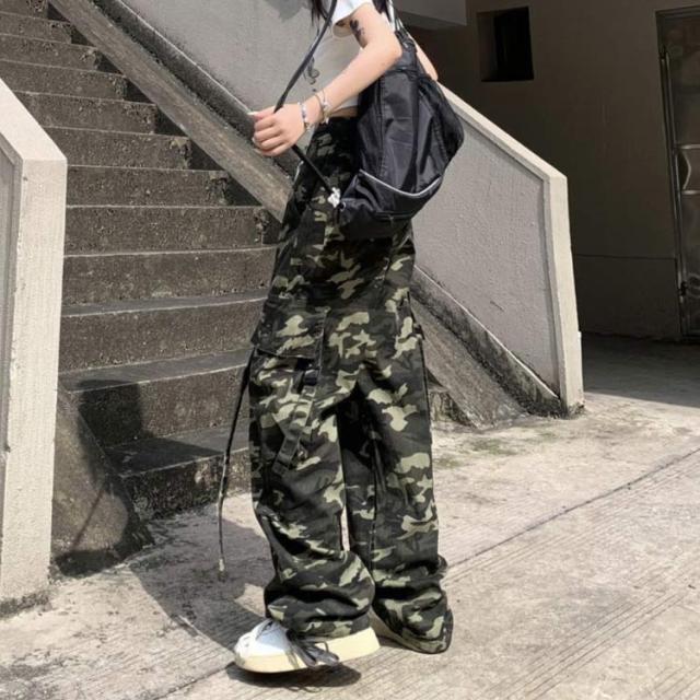 カモフラージュ柄 クロップドパンツ HIPHOP ダンスパンツ