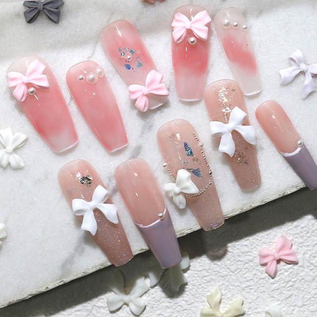 ジェルネイル リボンパーツ ネイル スマホデコ 40個入/18色 クリスマス